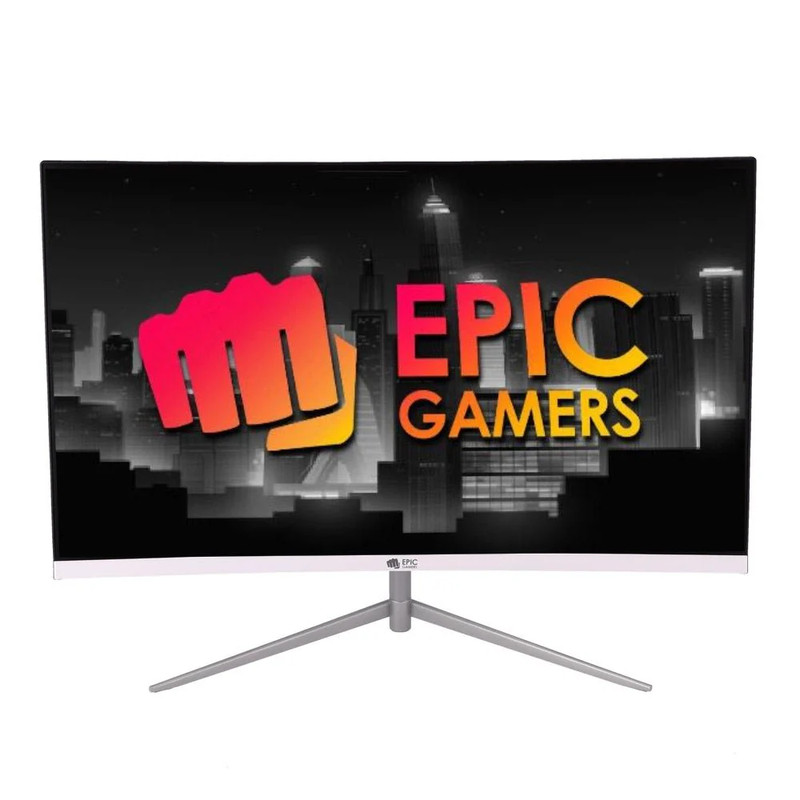Epic Gamers 27" VA FHD 240hz, FreeSync Curved PRO Gaming Monitor - White - شاشة